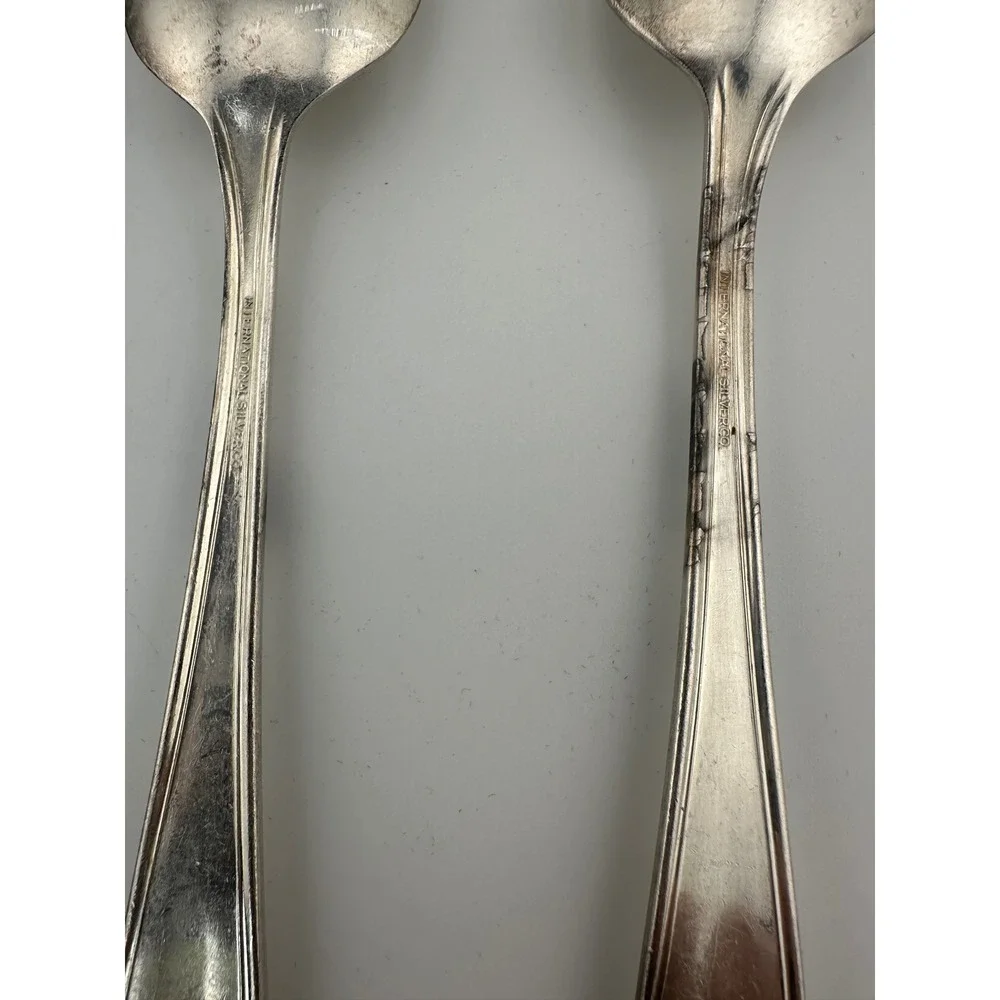 Antique 1914 International Silver Co Silverware Set Monogrammed Spoons Knives